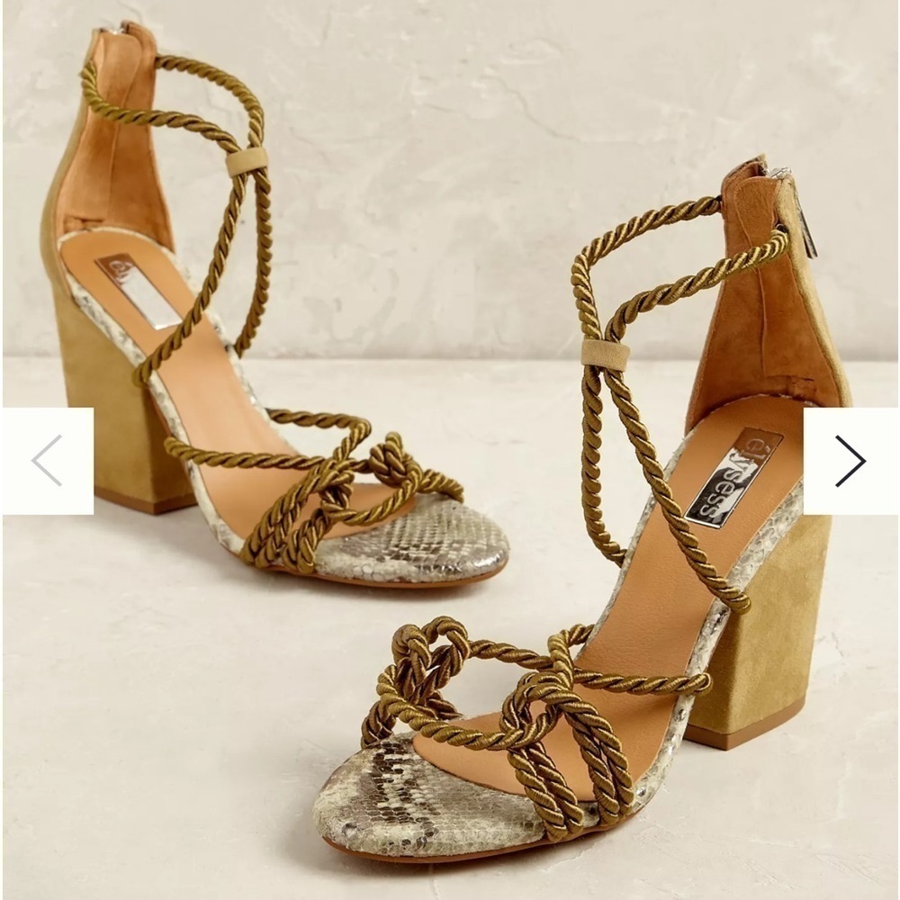Elysess 🔥Sale🔥tan shoes with green rope  made in Spain